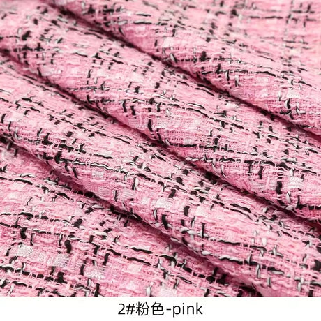 1/2/3 Yards Pink Woven Luxurious Tweed Fabric Autumn Winter Coat Fabric Fashion DIY Clothing Dress Handmade Sewing Quilting