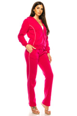 Women's 2 Piece Fleece Matching Tracksuit Fleece Fabric - Purple, Plum, Rose, Honey, Navy, Light Grey, Black, Dark Grey, Dark Red, Fuchsia, Teal, Solid, 2 Piece (1 Set)