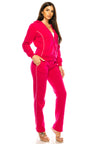 Women's 2 Piece Fleece Matching Tracksuit Fleece Fabric - Purple, Plum, Rose, Honey, Navy, Light Grey, Black, Dark Grey, Dark Red, Fuchsia, Teal, Solid, 2 Piece (1 Set)