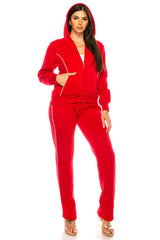 Women's 2 Piece Fleece Matching Tracksuit Fleece Fabric - Purple, Plum, Rose, Honey, Navy, Light Grey, Black, Dark Grey, Dark Red, Fuchsia, Teal, Solid, 2 Piece (1 Set)