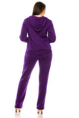 Women's 2 Piece Fleece Matching Tracksuit Fleece Fabric - Purple, Plum, Rose, Honey, Navy, Light Grey, Black, Dark Grey, Dark Red, Fuchsia, Teal, Solid, 2 Piece (1 Set)