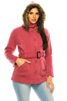Unik Women Fleece Coat - Fur Hood, Detachable Belt (1 Piece)