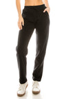 Women's Open Bottom Sweat Pants With Drawstring Waist Polyester Fabric - Black, D. Grey, Plum, Navy, Burgundy, Open Bottom, Adjustable Waist, S-3XL (1 Piece)