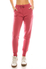 Women's Joggers Polyester Fabric - Solid Color, Drawstring Waist, Full Length (1 Piece)
