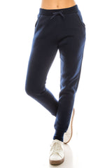 Women's Joggers Polyester Fabric - Solid Color, Drawstring Waist, Full Length (1 Piece)