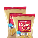 Trader Joes Ridge Cut Potato Chips with Sea Salt 16 Oz
