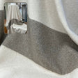 Italian Wool Fabric - White With Grey Stripe, Stripe Repeats Every 2 Yards (1 Yard)