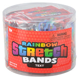 Rainbow Silicone Stretch Bands (144 Pc Can)