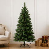 6FT Pre Lit Artificial Christmas Tree Pine PVC Lights