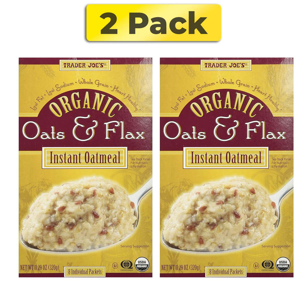 Trader Joe's Organic Oats and Flax Instant Oatmeal, 11.29 Ounce