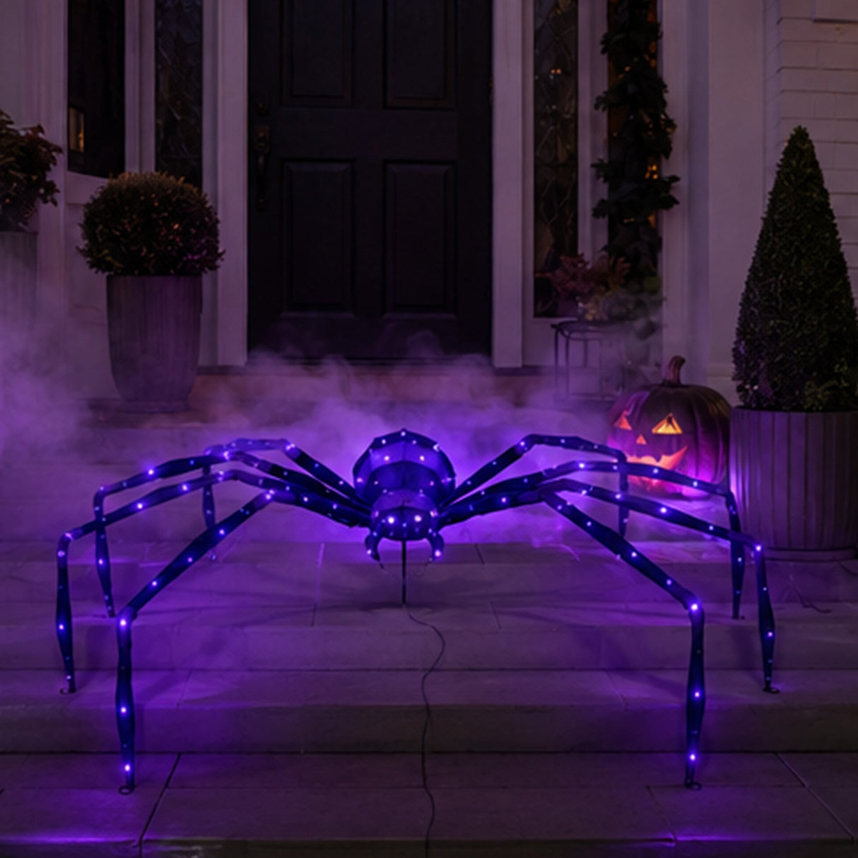 128 Inch Purple Plush Spider Halloween Decor UV Light