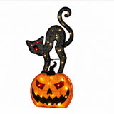 30 Inch Pumpkin Black Cat Halloween Yard Decoration