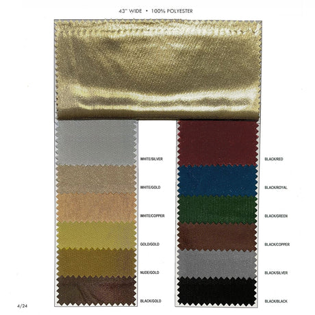 Liquid Lame Polyester Fabric - Shimmering Metallic Finish, 43" Wide (1 Yard)