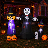 94.5" Ghost Skull Pumpkin Halloween Yard Decor Set