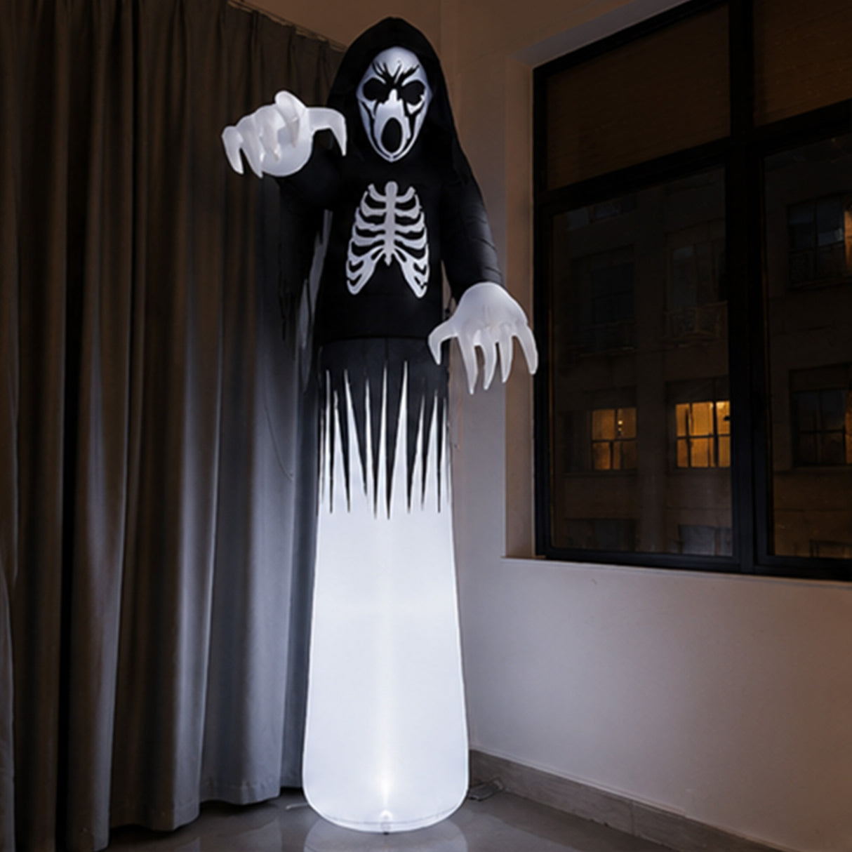 12.5FT Skeleton Ghost Halloween Inflatable Yard Decor