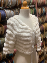 Feather Sequin Jacket White XS