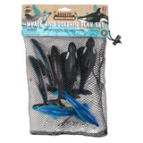Whale and Dolphin Figurine Set (7 Pc Mesh Bag)