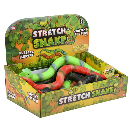 Stretchy Snake 15" Assorted (12 Pc Display)