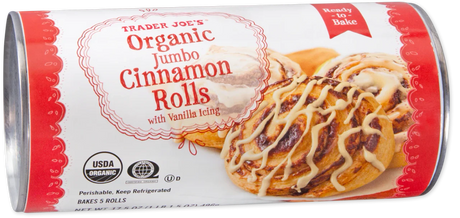 Organic Jumbo Cinnamon Rolls with Vanilla Icing