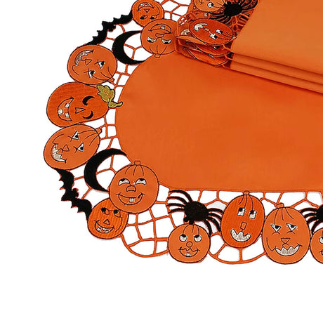 20 Inches XIA Home Fashions Tabletop Jack-o-Lantern Placemat 4-Pack Halloween Decor