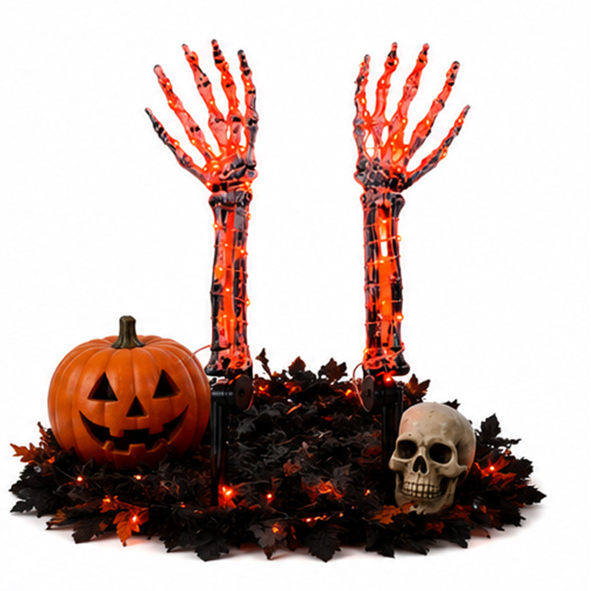 1 Pair Orange LED Ghost Hands Halloween Decoration