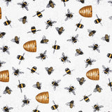 Minky Plush Bee Print Fabric 58-60" Golden