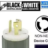 Non-NEMA Locking Plug Industrial Black White