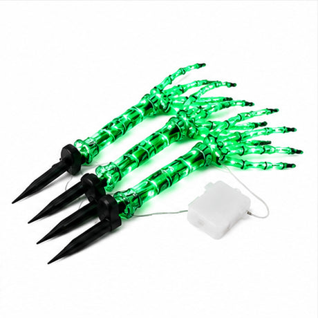 Green Light Ghost Hands Halloween Decor 2 Pair Set