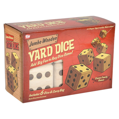 Jumbo Wooden Yard Dice 3.5" (1 Set)