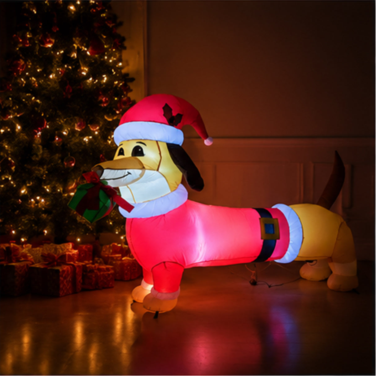 5FT Long Dachshund Christmas Yard Decoration Prop