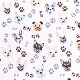 Cuddle Fabric Doggy Daze Snow 58/60"