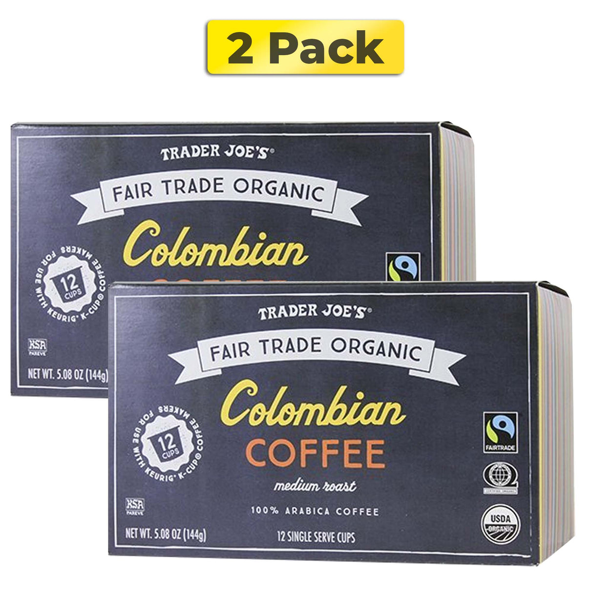 Trader Joe's Colombian Coffee Cups Fair Trade Organic 12 Cups