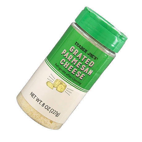 Trader Joe's Grated Parmesan Cheese Authentic & Flavorful 8 Oz