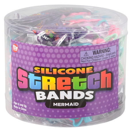 Mermaid Silicone Stretch Bands (144 PC Canister)