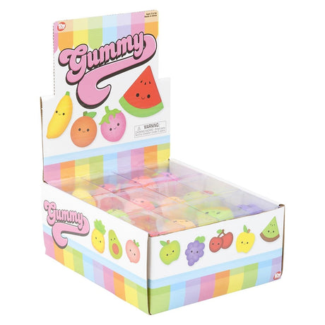 Gummy Fruit Assortment Mini Fidget Toys (24 Pc Display)