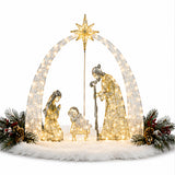 Lighted Nativity Scene Christmas Yard Decor Warm White LED