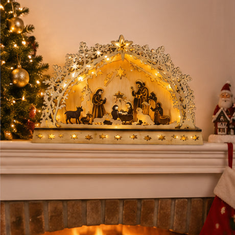 LED Christmas Decor MDF Holiday Lighted Table Display