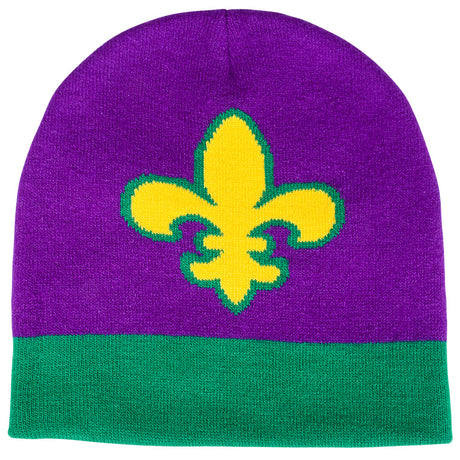 Mardi Gras Fleur De Lis Beanie Hat