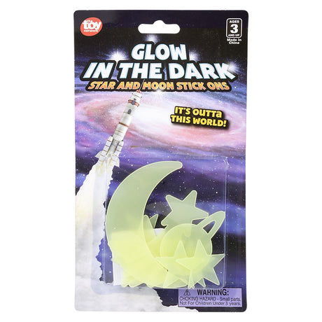 Glow In The Dark Star And Moon Stick Ons (1 DZ)