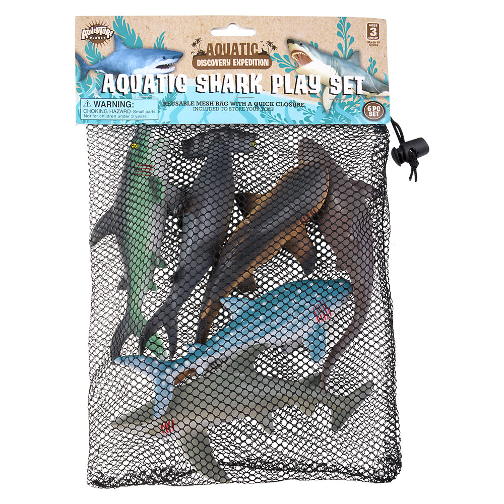 Shark Assortment Set (6 Pc Mesh Bag)