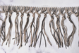 Faux Leather Fringe Trim 4.5" Black Brown