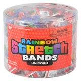 Unicorn Rainbow Silicone Stretch Bands (144 Pc Can)