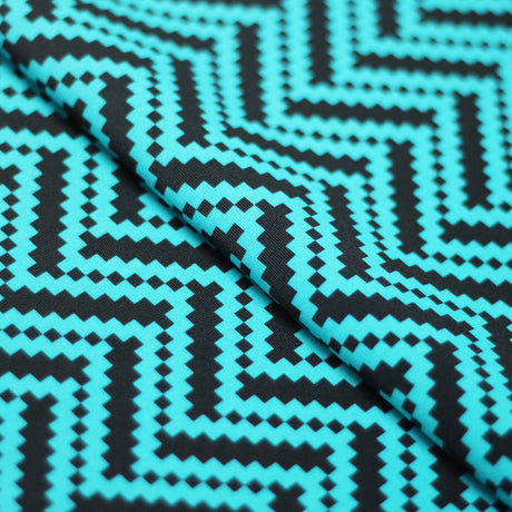 Zig Zag Racer Polyester Spandex Fabric - Multiple Colors, Chevron Zig Zag, 58/60" Width (1 Yard)