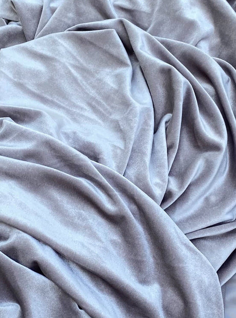 Stretch Velvet Feather Gray