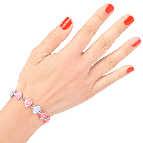 Faux Shell Bead Bracelet (1 DZ)