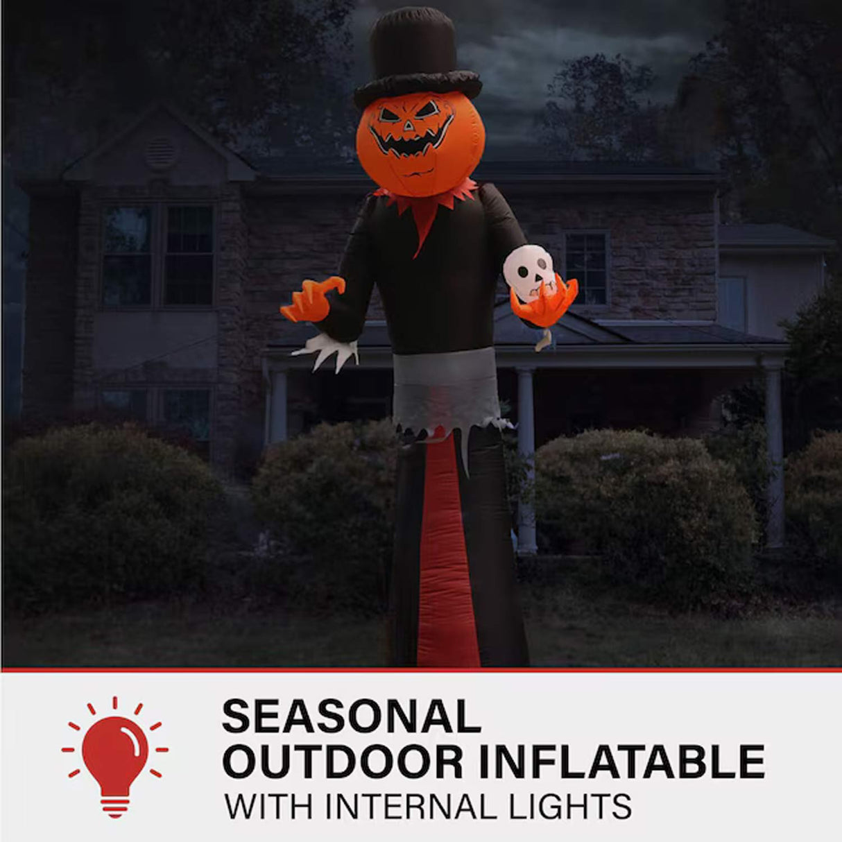 12ft Haunted Hill Farm Yard stake Lighted Jack-o-lantern Inflatable