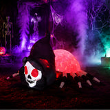 70.9" Inflatable Skeleton Spider Halloween Yard Decor