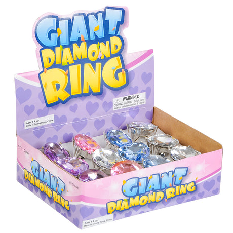 Giant Faux Diamond Ring 1" (1 DZ)