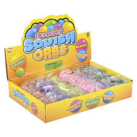 Squish Sticky Beaded Orbs (24 Pc Display)