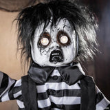 2 Ft. Black & White Scary Boy Animated Prop Standing Halloween Decoration